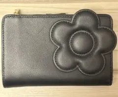MARYQUANT 二つ折り 財布 ブラック デイジー ウォレット 花 モチーフ