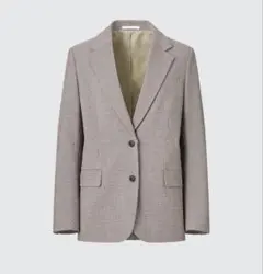 ユニクロ リラックス テーラード ジャケット チェック S 美品