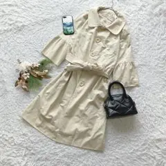 ロペピクニック トレンチコート 七分袖 ベルト付 38 きれいめ オフホワイト