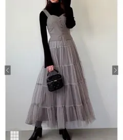 チュールティアードドッキングワンピース[tw1132]