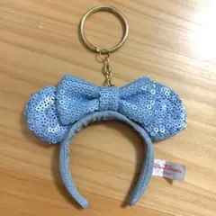 ディズニー　カチューシャ　キーホルダー　水色
