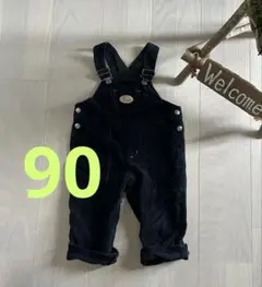 黒　サロペット　オーバーオール　90 個性的　ベロア　プチジュンコ