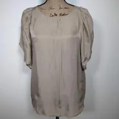 【ビューティーアンドユース】ブラウス/ベージュ/フリル袖/半袖/薄手/カットソー