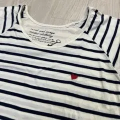 rivet & surge ボーダー柄 半袖Tシャツ ハート刺繍 ワンポイントのサムネイル