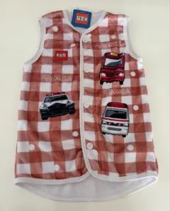 トミカ チェック柄 ベビーベスト　スリーパー