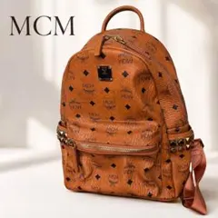 MCM サイドスタッズ リュック　バックパックコニャック 総柄 ジャンク　訳ありのサムネイル