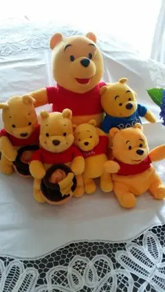 くまのプーさん　ぬいぐるみ　纏めて 6匹