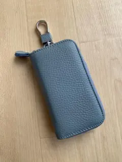 本革　スマート　キーケース　　　ブルーグレー