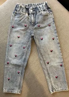 デニム ミニーちゃん刺繍 長ズボン　110cm