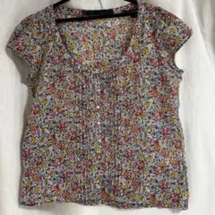 ZARA BASIC 花柄 半袖ブラウス　Mのサムネイル