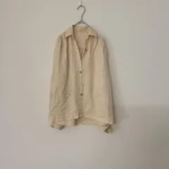 アンティーク調 総柄ブラウス 光沢 幾何学模様 ゴールドボタン レトロ 訳あり