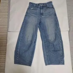 GU バレルレッグジーンズ　ブルー　Sサイズ　補正済み