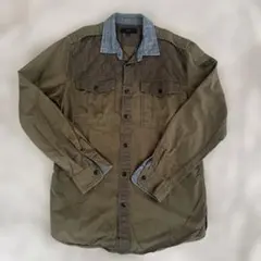 【US古着】DIESEL オリーブグリーン キルティングシャツ M