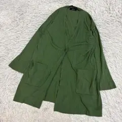 L'EQUIPE レキップ ロングカーディガン グリーン系 サイズ38 シンプルのサムネイル
