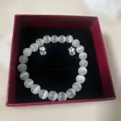 オニキスブレスレットとスタッドピアスセット