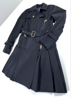 バーバリーブルーレーベル ブラック トレンチコート風 フレアスカート