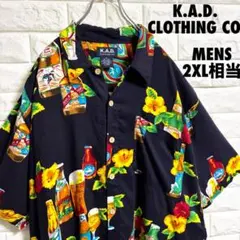 K.A.D. CLOTHING CO ビール 花柄シャツ　メンズ2XLサイズ相当