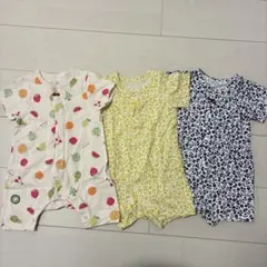 フルーツ柄・花柄ロンパース3点セット