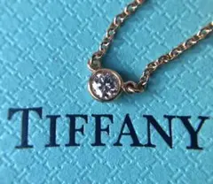 ダイアモンド0.07ct Tiffany バイザヤードネックレスシルバー925