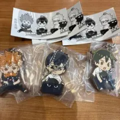 ガチャ　ハイキュー！！　でふぉラバ！　マスコット　烏野・音駒キーホルダー