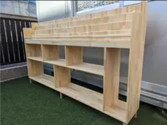 なかよしライブラリー　天然木製 モンテッソーリ　保育園 3段 可動棚　ひのき なかよしライブラリー 天然木製 モンテッソーリ 保育園 3段 可動棚