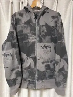 STUSSY ステューシー 総柄 ジップアップパーカー　希少
