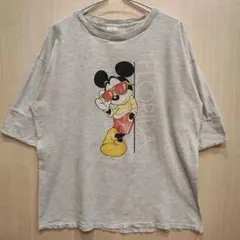 人気✨Disney【3X】ミッキーマウス Tシャツ グレー ゆったり シンプル 