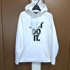 Nike DRI-FIT　ナイキ　白　パーカー M　Just Do It　長袖