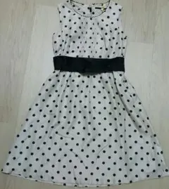 【美品】ベージュ×水玉　ワンピース
