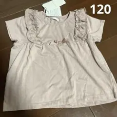 レトロ肩フリルTシャツ　120