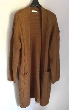 index ケーブルトッパーロングカーディガン　キャメル