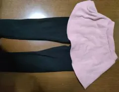 裏起毛　スカート付きレギンス 110cm 黒・ピンク