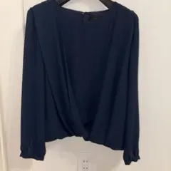 UNTITLED ネイビー 長袖ブラウス