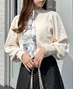 【匿名配送】スカーフ付ニット アイボリー M