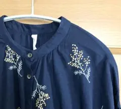 Cloudnine M-L ワンピース　ネイビー　コットン　リネン