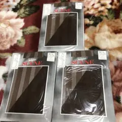 SCENE ストッキング M-L ブラウン 3点セット　新品