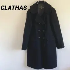 クレイサス　ロングコート 　【M】　ウール100% 黒　レトロ　日本製　38号