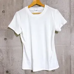 ホワイト クルーネック 半袖Tシャツ