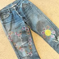 80s LEVI'S 501 flower handpainting