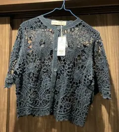SELF＋SERVICE花モチーフカーディガン(navy)のサムネイル