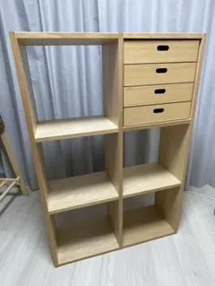 MUJI スタッキングシェルフセット・３段×２列　引き出し付き