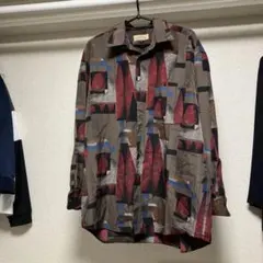 柄シャツ　長袖シャツ　多色　幾何学模様