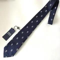 POLO ネイビー エンブレム柄 ネクタイ 新品　お値下げしました