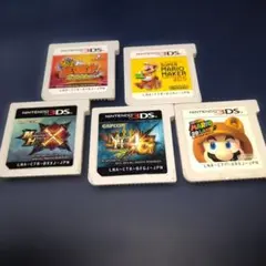 3DS 5本セット 妖怪三国志・モンハンXX・4G・マリオメーカー・マリオ3D