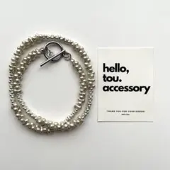 ファルファーレパラジウム　チョーカー風ビーズネックレス　シルバー