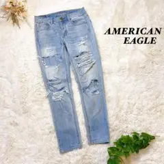 アメリカンイーグル ダメージデニムパンツ ノンストレッチ Gパン【30】a683