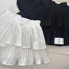 GRL グレイル プリーツティアードミニスカート 黒 白 スナ系 ホビ垢のサムネイル