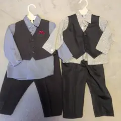 フォーマルスーツ 　ストライプ　２着セット（４点）