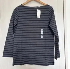 【新品未使用】ユニクロ　ボーダーボートネックt Lサイズ