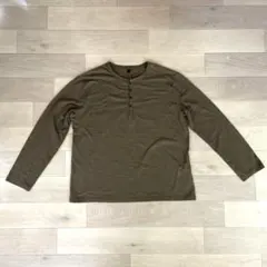 KULIXI XLサイズ 長袖 ヘンリーネックTシャツ